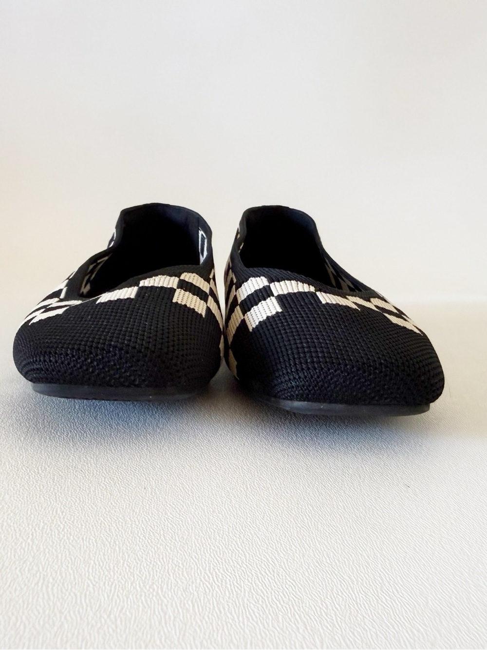 Vivaia Shoes Margot 2.0 Black & White Checker Knit Ballet Flats Chic Preppy 8 - Picture 8 of 15